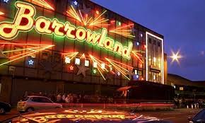 Barrowland Ballroom in Glasgow at night with neon sign