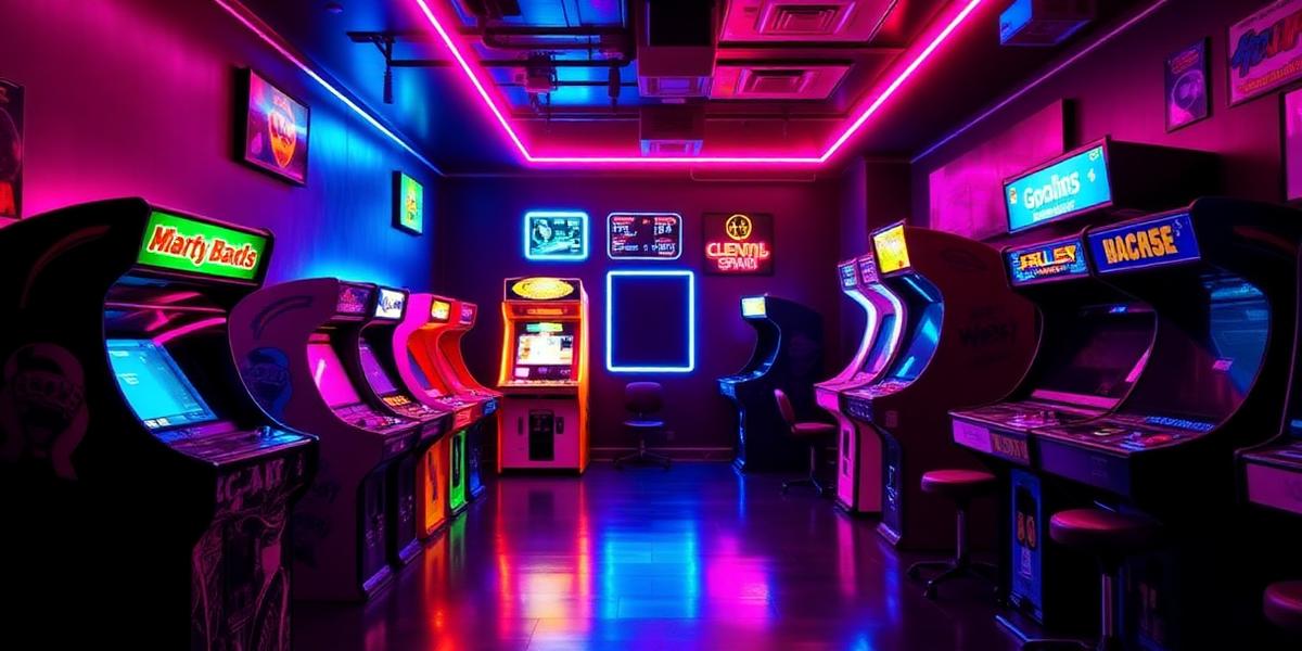 90s neon arcade